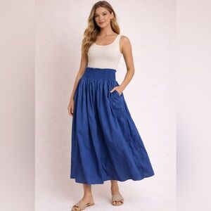 COS Royal Blue Maxi Skirt 100% Cotton